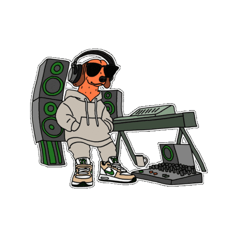 casa24records giphygifmaker music producer dachshund Sticker