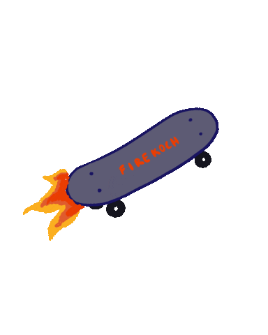 Fire Skate Sticker by Elise Miguel