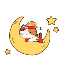 Sleepy Good Night Sticker by Silly Kitties
