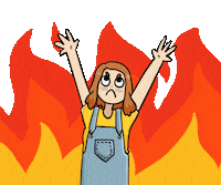 Angry Fire Sticker by max contre-attaque