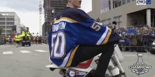 ice hockey blues parade GIF by NHL