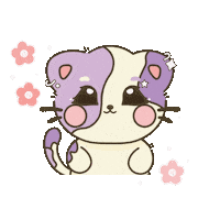 lightupkshop happy flowers wink cute cat Sticker