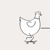 skate chicken GIF by The Rocket Panda