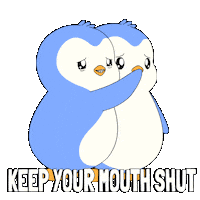 Keep Quiet Shut Up Sticker by Pudgy Penguins