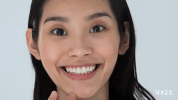 awkward hehe chinese model super model chinese beauty GIF