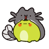 PondHQ cat cats frog lick Sticker