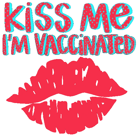 Kiss Me Vaccine Sticker by AlwaysBeColoring
