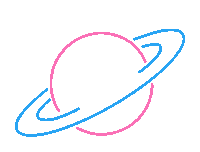 DameVanCo space neon planet van Sticker