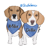 illustrationluu dogs perro perros beagle Sticker