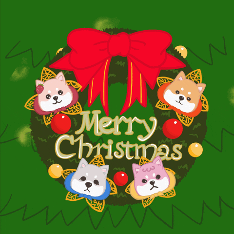 thedordogsfamily merry christmas christmas tree merrychristmas shiba GIF