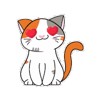 petiquepets cat valentines day cute cat cartoon cat Sticker