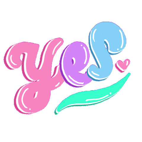 Lettering Yes Sticker