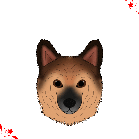 fluffybydesign dog red confetti colour Sticker