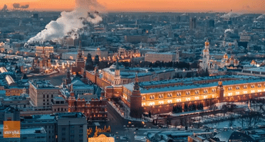 Haunting Drone Footage Captures a Frozen Moscow City