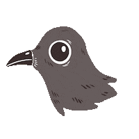 Black Bird Halloween Sticker by Tacméla