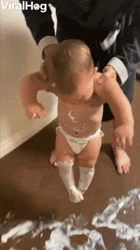 Baby Takes Up Abstract Painting