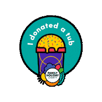 FamilyHolidayCharity ice cream family holiday charity Sticker