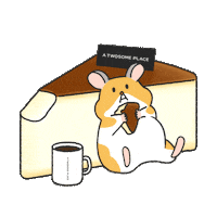 atwosomeplace coffee cake cheese mouse Sticker