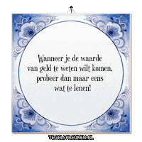 Geld Wijsheid Sticker by Tegelspreuken.nl