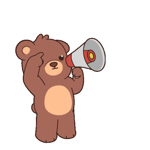 Say It Louder Teddy Bear Sticker by BEARISH