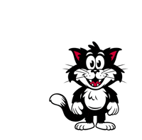 Black Cat Hello Sticker by Ted And Herb