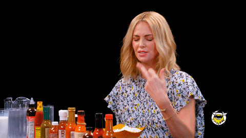 Charlize Theron Wings GIF by First We Feast: Hot Ones