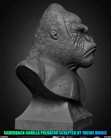 YacineBRINIS giphygifmaker gorilla sculpt zbrush GIF
