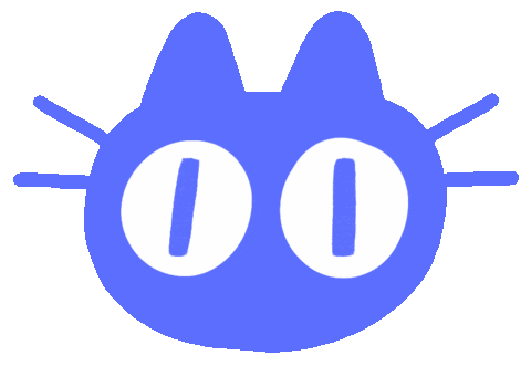 Blinking Blue Cat Sticker by Radhia Rahman