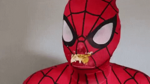 spiderman eat GIF