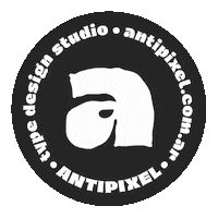 antipixel_ logo typography spin graphic design Sticker