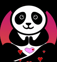 Pandamedia love heart marketing panda GIF