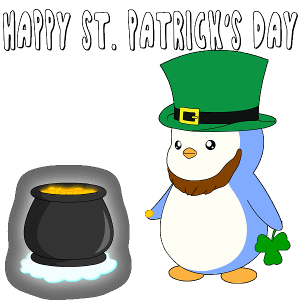 St Patricks Day Gold Sticker by Pudgy Penguins