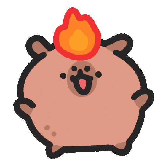 Fire Capybara Sticker by sansanplanet