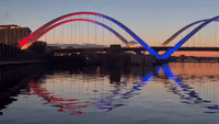 DC Bridge Lights Up Red, White, and Blue for Independence Day