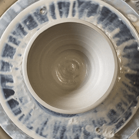 morningceramics spinning clay ceramics pottery wheel GIF