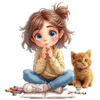 Coloring Book Cute Kitten Sticker