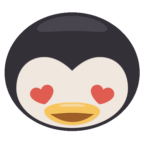 mydeardarling giphyupload love hearts penguin Sticker