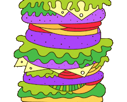 hungry nom nom Sticker by Studio Moross