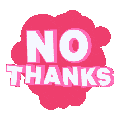 No Thank You Sticker by Michael Shillingburg