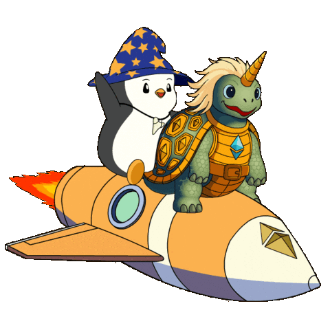 To The Moon Crypto Sticker by Pudgy Penguins