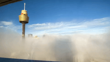 Thick Morning Fog Envelops Sydney's City Skyline