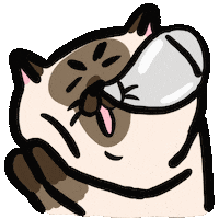 Tired Siamese Cat Sticker by ehcat