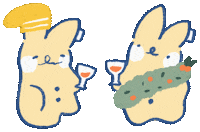 fortune_and_cookies party celebrate 兔子 乾杯 Sticker