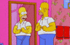 The Simpsons gif. From the episode "King of the Hill", a proud Homer flexes in front of a mirror, and his biceps rip the sleeves of his shirt.