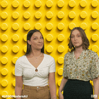 LEGOMastersAU summer australia whatever shrug GIF