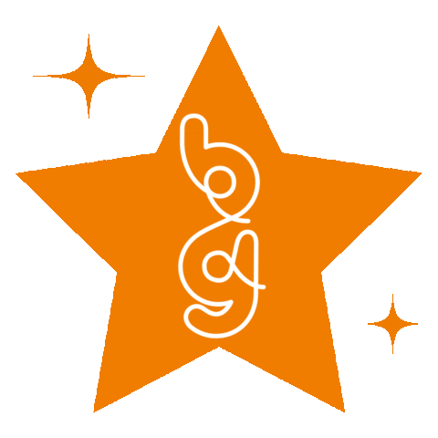 Orange Star Sticker by Bubblegum Balloons