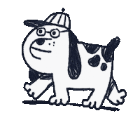 Jpaket dog walking hat doggo Sticker