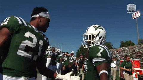 high five ohio bobcats GIF by Ohio Football