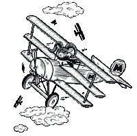 Red Baron Beer Sticker by Pivovar Muflon