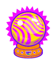 Crystal Ball Summer Sticker by Mighty Hoopla